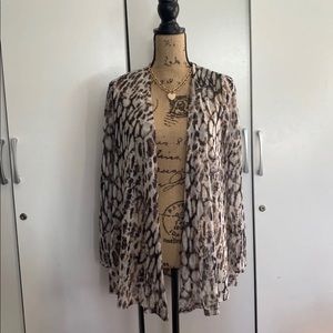 Animal print mesh cardigan